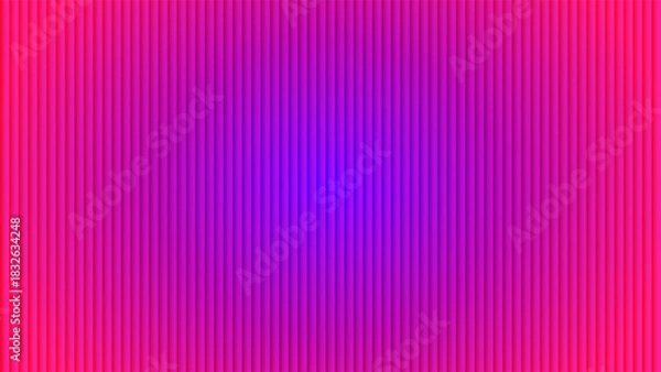 Fototapeta Vertical ribbed surface with a vibrant gradient from fuchsia pink to deep purple, abstract background, 3d render.