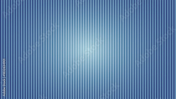 Fototapeta Blue abstract ribbed surface with vertical lines and gradient lighting, clean seamless pattern for backgrounds.