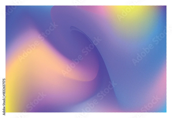 Obraz Abstract swirling gradient background with vibrant purple blue and yellow hues and subtle glitter effect