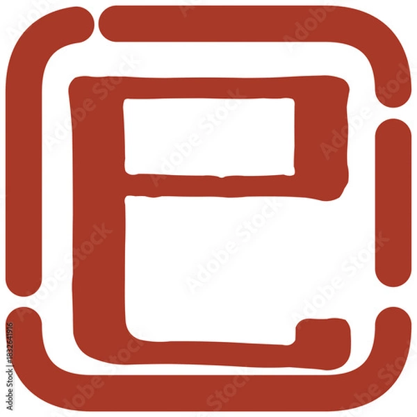 Fototapeta 正月の判子風イラスト素材