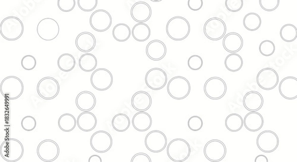 Fototapeta Minimalist design featuring a pattern of numerous concentric circles scattered randomly across a