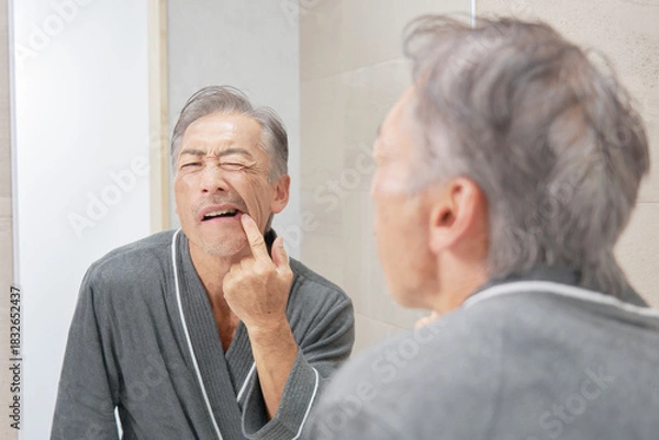 Obraz 虫歯に悩むシニア男性