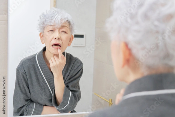 Obraz 虫歯に悩むシニア女性