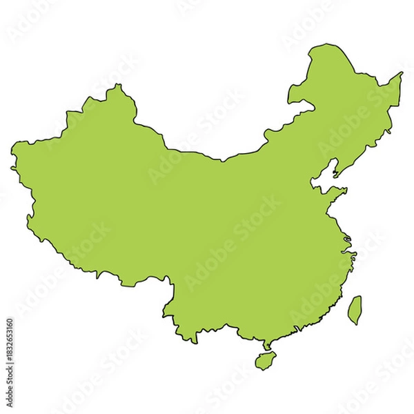 Obraz China map illustration hand drawn isolated vector