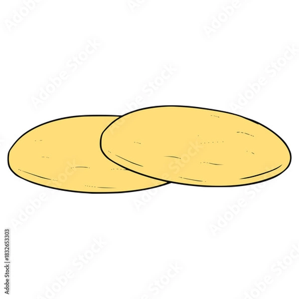 Obraz flat bread illustration hand drawn isolated vector