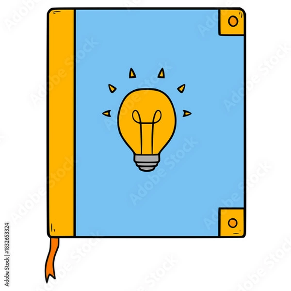 Fototapeta book of idea illustration hand drawn isolated vector