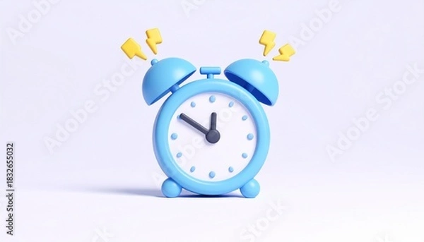 Obraz Classic retro alarm clock on white background signifies that time is money and the approaching deadline