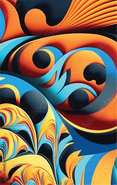 Obraz Multicolor geometric pattern Abstract volumetric background. Vector illustration	