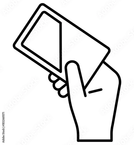 Obraz カード,交通系ICカードで決済する編集可能な線画イメージイラストアイコン2