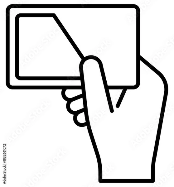 Obraz カード,交通系ICカードで決済する編集可能な線画イメージイラストアイコン1