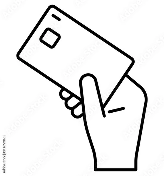 Obraz カード,クレジットカードで決済する編集可能な線画イメージイラストアイコン2