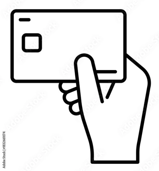 Obraz カード,クレジットカードで決済する編集可能な線画イメージイラストアイコン1
