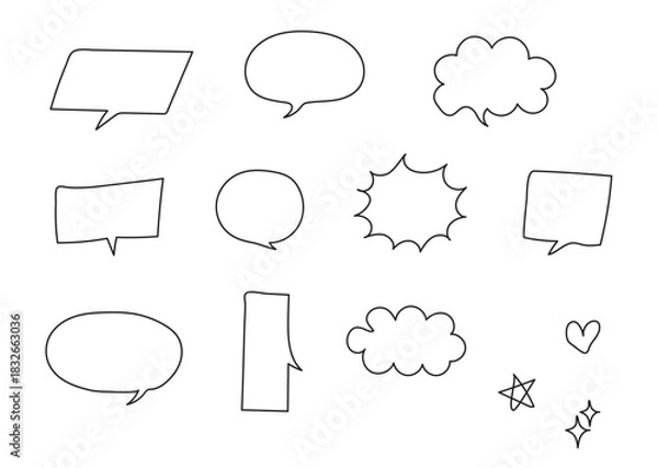 Obraz 手書き吹き出しセット
