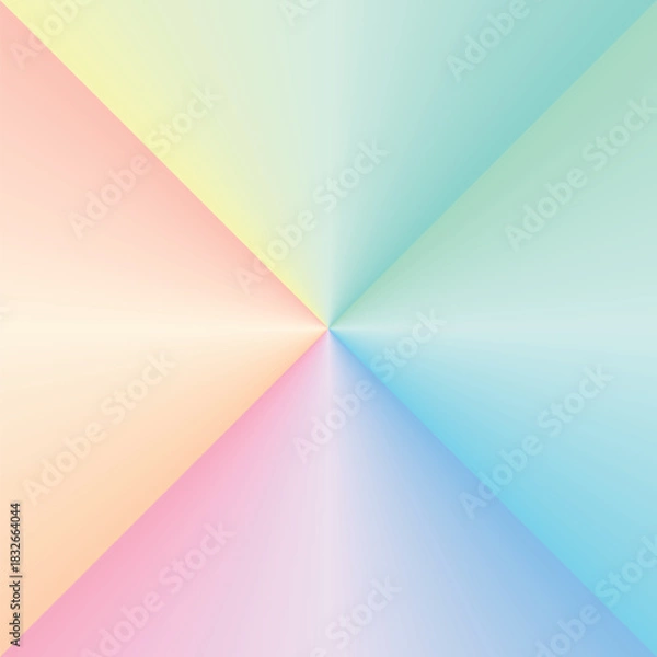 Obraz Pastel conical gradient background radiating from center, square vector with rainbow colors