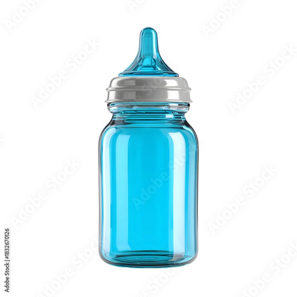 Obraz Clear Baby Bottle Isolated on White Background for Professional Designs