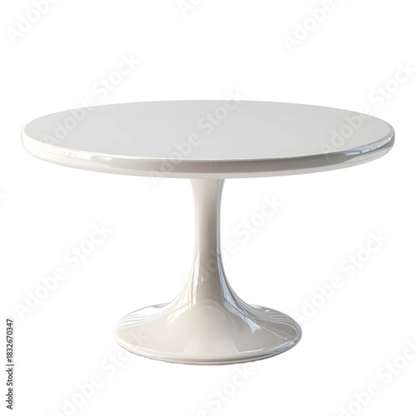Obraz Sleek Modern Round Table Isolated on White Background for Interior Design Projects