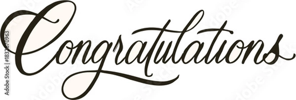 Obraz Elegant congratulations calligraphy decorative lettering for greeting cards invitations and celebrations