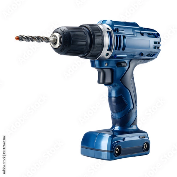 Fototapeta Professional Cordless Drill with Drill Bit Transparency