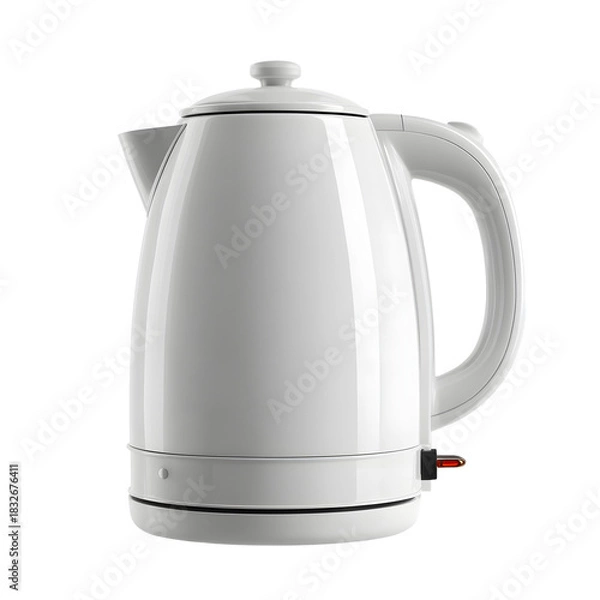 Fototapeta Elegant Modern White Electric Kettle with Simple Design for Stylish Kitchen