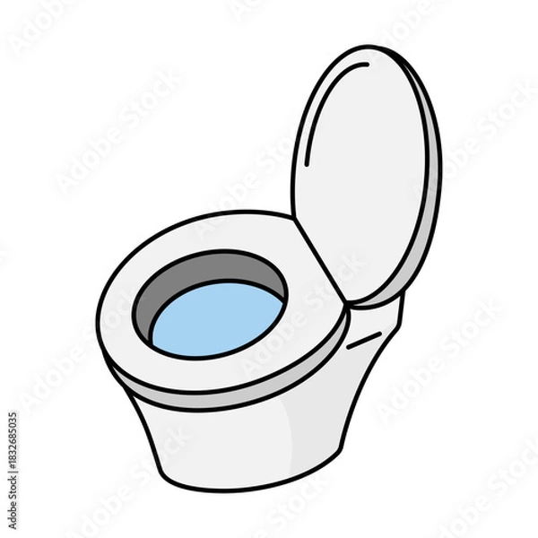 Fototapeta シンプルなトイレの線画イラスト素材