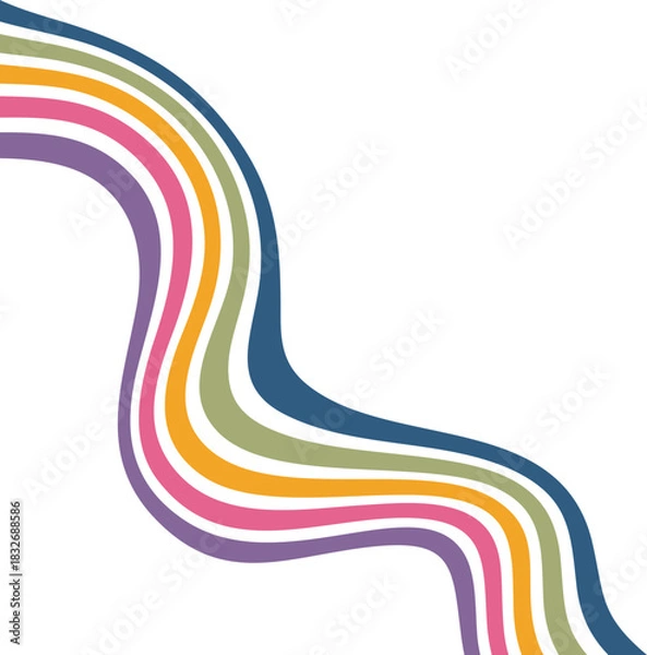 Fototapeta Retro Wavy Rainbow Decoration