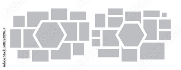 Obraz  Picture collage and digital photo wall template design