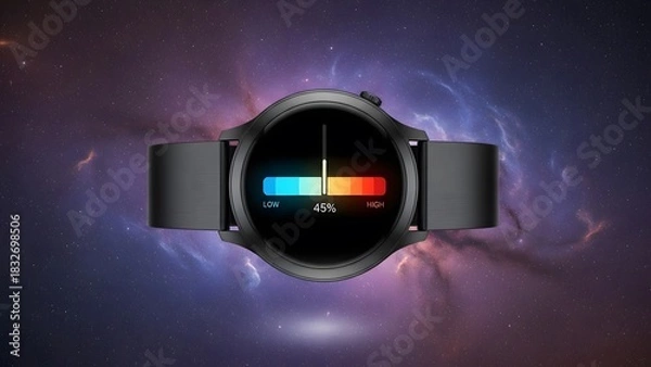 Obraz Minimal All-Black Wearable with Dynamic Thermal Rainbow Interface