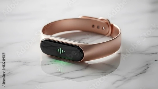 Obraz Luxurious Pink Gold Smart Band on Minimal Marble Background