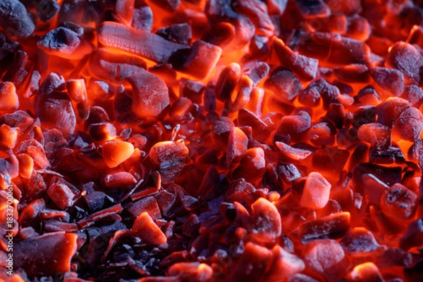 Obraz Burning charcoal as an abstract background