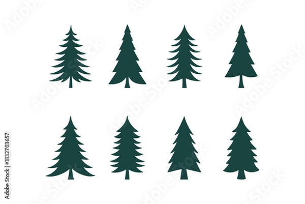 Fototapeta christmas tree icon, vector, tree, New Year's celebration concept