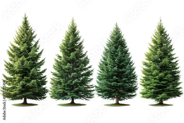 Fototapeta Serene Evergreen Trees A Natural Forest Display with Towering Pines and Peaceful Green Scenery in