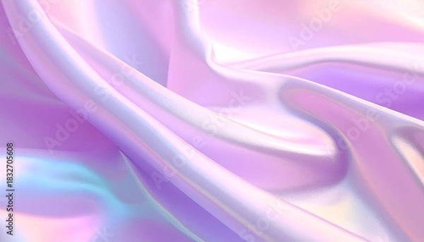 Obraz Iridescent, flowing fabric with soft, pastel hues, reflecting light and creating depth