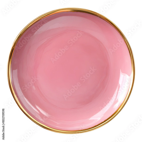 Obraz Elegant Round Ceramic Plate with Glossy Pink Finish