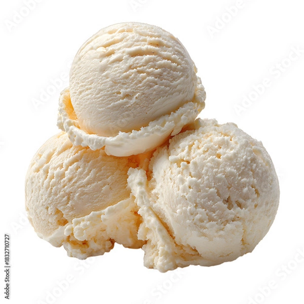 Obraz Elegant Maple Ice Cream Scoops Isolated on White Background for Creative Designs