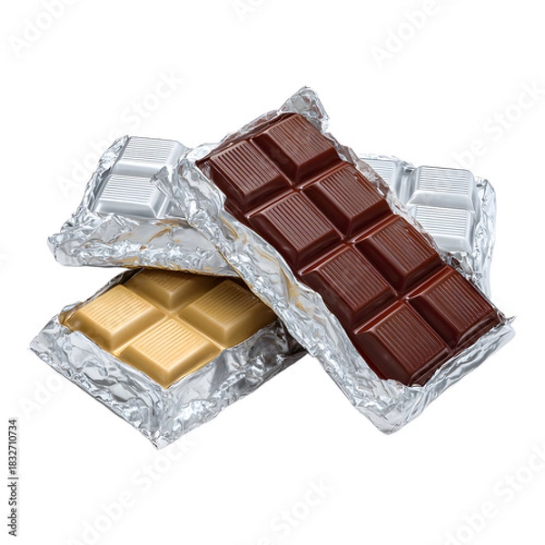 Obraz Delicious Chocolate Bar Set with Transparent Background for Design Projects