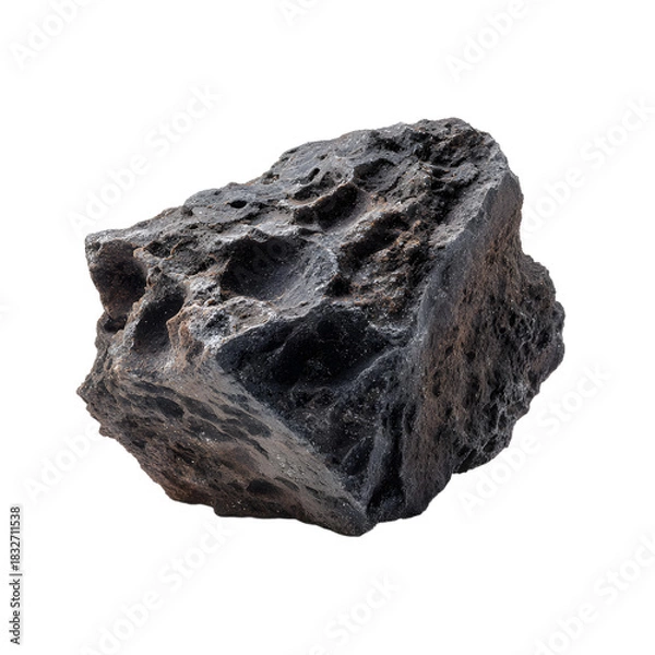 Fototapeta Basalt Stone Isolated on Transparent Background for Creative Design Projects