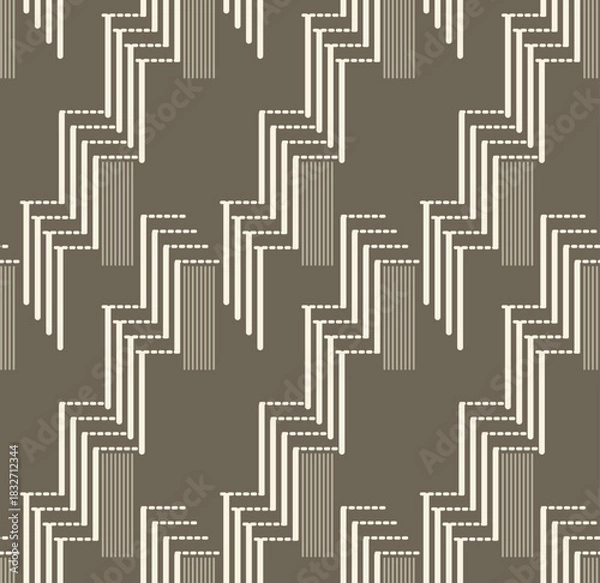Obraz Japanese Step Line Vector Seamless Pattern