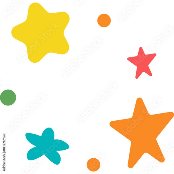 Fototapeta Star Doodle Toy Illustration