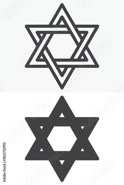 Obraz David star vector icon in line and solid different style