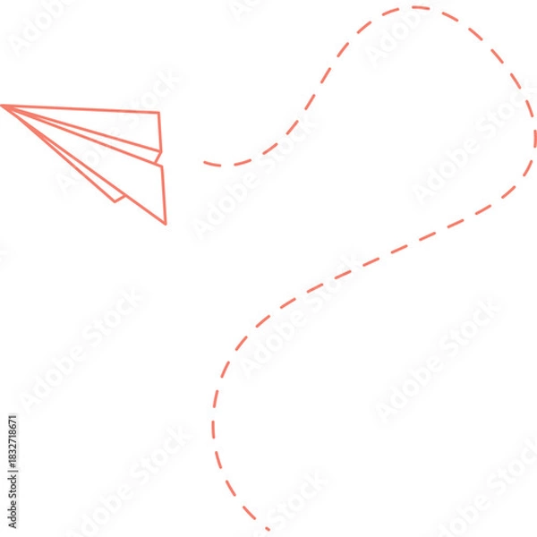 Fototapeta Cute Paper Plane Decoration