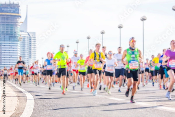 Obraz marathon runners in the city