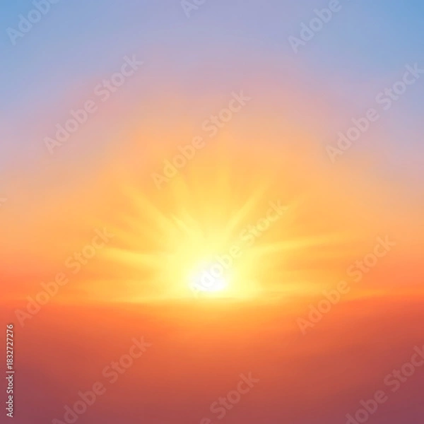 Fototapeta Sunrise-inspired gradient transitioning peach gold into soft morning blue