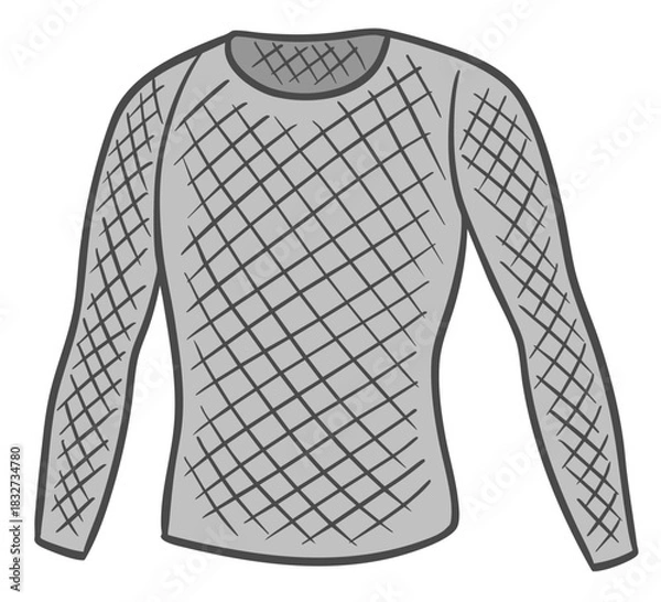Obraz 長袖メッシュ（網目）アンダーウェア、メンズ用