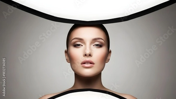 Obraz studio beauty lighting on neutral background