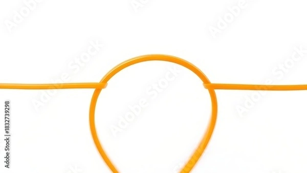 Fototapeta flex. A stretched rubber band returning to shape in macro view on clean background. STEM education sheets, lab safety posters, designed for STEM education and laboratory safety posters.