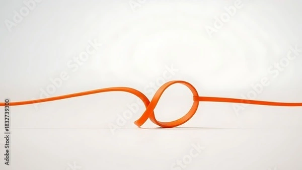 Fototapeta flex. A stretched rubber band returning to shape in macro view on clean background. STEM education sheets, lab safety posters, designed for STEM education and laboratory safety posters.