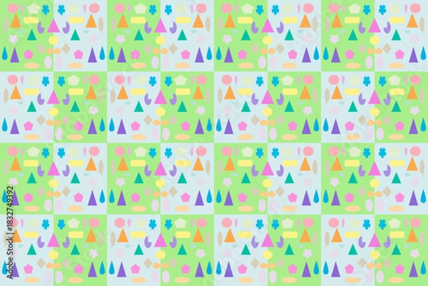 Fototapeta Mixed geometric shape form a pattern to be basic stripe pattern.