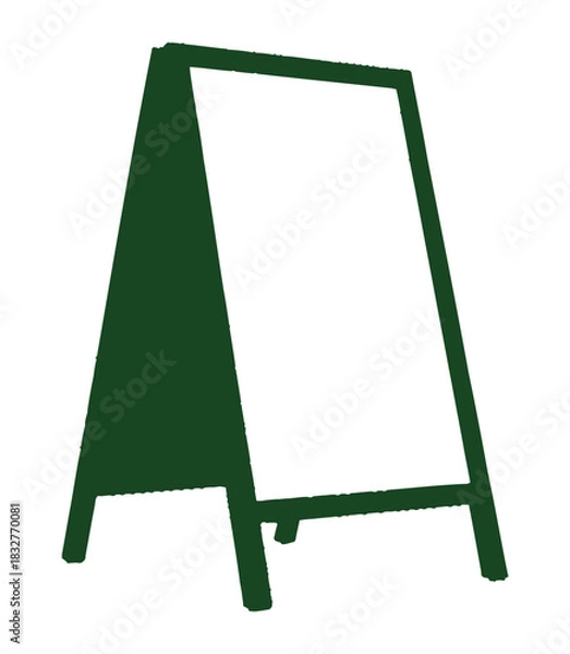 Obraz A blank green A-frame sandwich board sign is ready for messages.