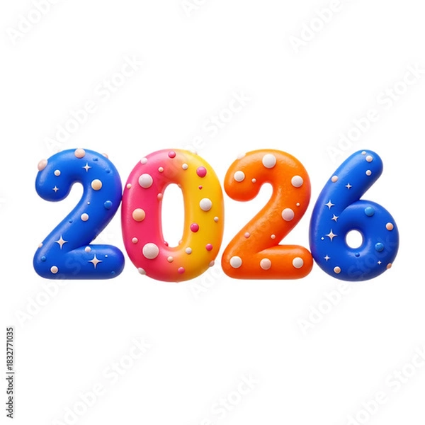 Fototapeta 2026 text with bold typography 3d render