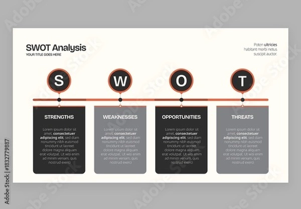 Obraz SWOT Analysis Infographic Vector – Strengths, Weaknesses, Opportunities, Threats Diagram Template for Business Strategy and Planning